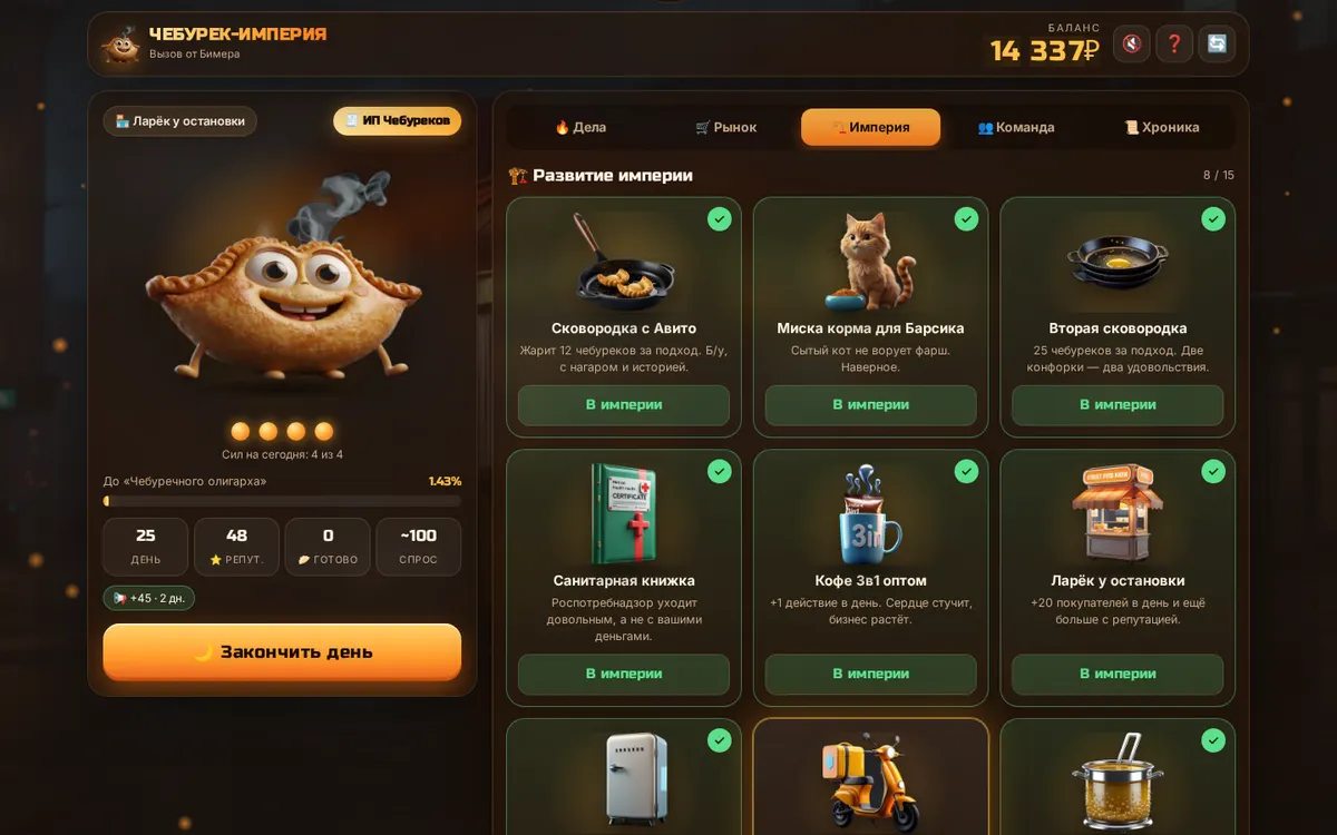 Скриншот игры Чебурек-Империя